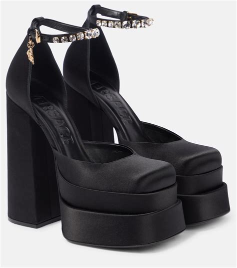 versace black platform heels|versace aevitas platform.